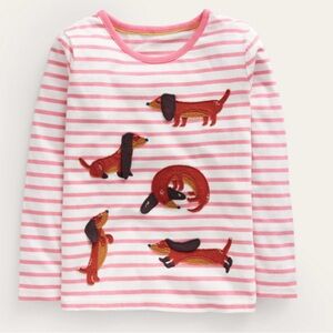 Mini Boden long sleeve appliqué t-shirt
